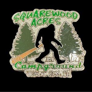 Squarewood Acres Campground Bigfoot Pin Enamel & Metal Souvenir Collectors Item